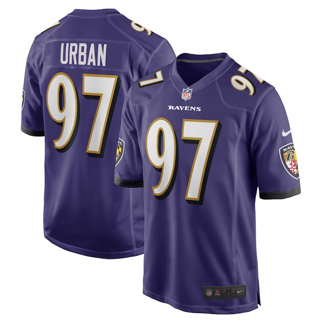 mens nike brent urban purple baltimore ravens game player jersey